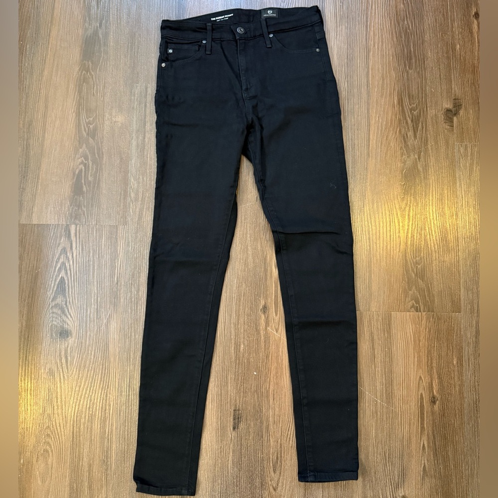 AG Adriano Goldschmied The Farrah Black High Rise Jeans - Size 25